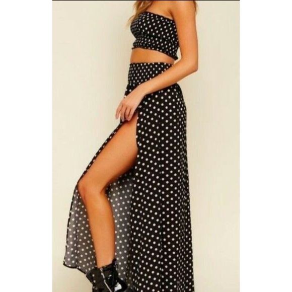 L'ATISTE by Amy Polka Dot Summer Beach Maxi Skirt Women's Size Small - Picture 7 of 9